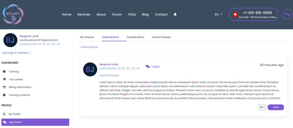 Forum Dashboard Image